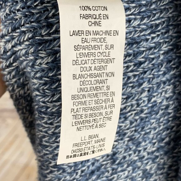 LL Bean button front cardigan sweater sz L blue - Picture 9 of 10